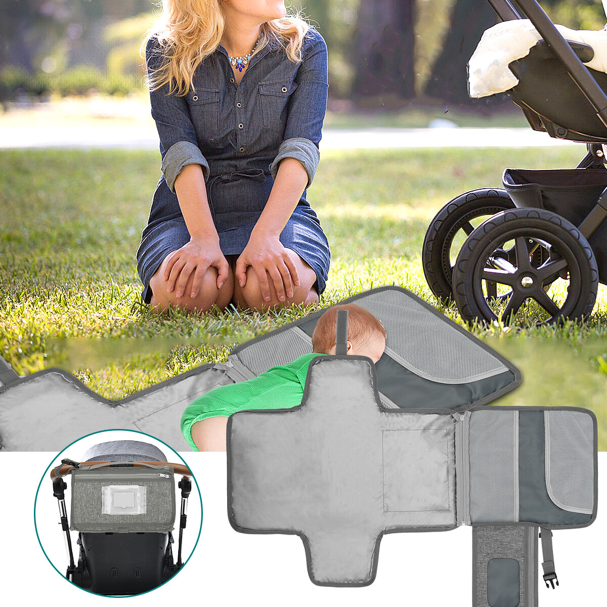 Portable Diaper Changing Pad Large Capacity Travel Baby Changing Pad