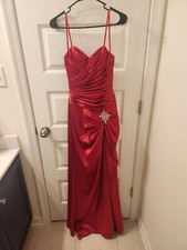 Cinderella Design Red Ball Gown Prom Dress Size XS Maxi N636