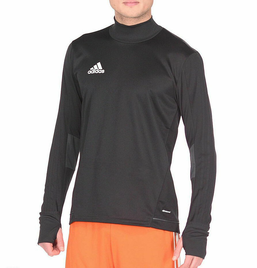 Мужская тренировочная футболка Adidas Tiro 17 с длинным рукавом черного цвета Adidas BK0292 размер 2XL