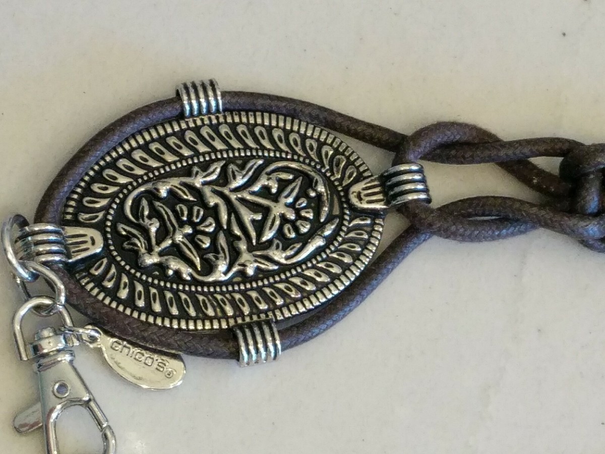 New Chico\'s Silver Medallion Waist Chain Belt CHICO main image 3