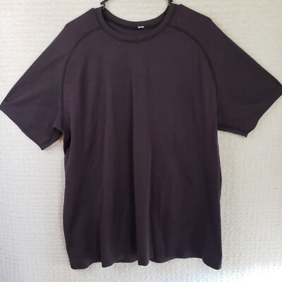 Lululemon Shirt Adult Extra Large Purple All Terrain Gym Active Logo Mens XL