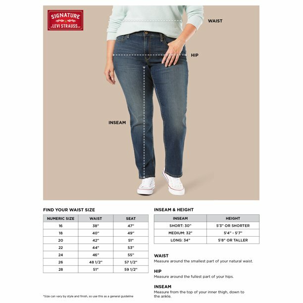 Waist Levis Ladies Size Chart Levis Plus Size Chart Signature By