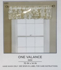 Lush Decor Gigi Valances - Ivory - 70 x 14 - Lot Of 2 - Beautiful NEW