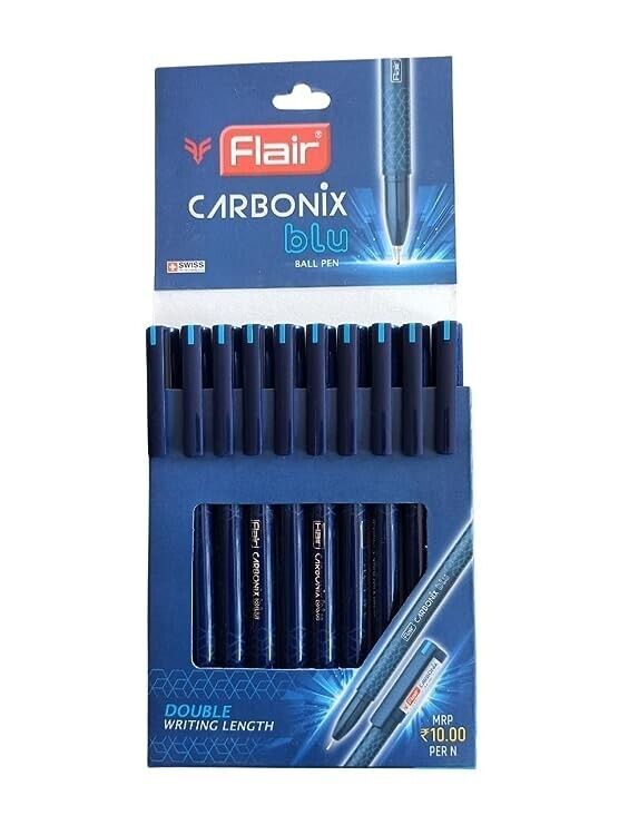 FLAIR Carbonix Blu Ball Pen Sipper Pack mm Tip Size Low