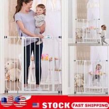 Baby Safety Gate Extra Tall Walk Thru Pet Fence Indoor Security Dog Door Wide US