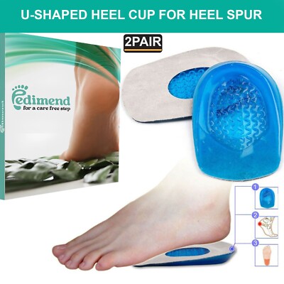 Gel Fersenschalen für Fersensporen Massagekissen bieten Fußentlastung (2 PAAR) - UK
