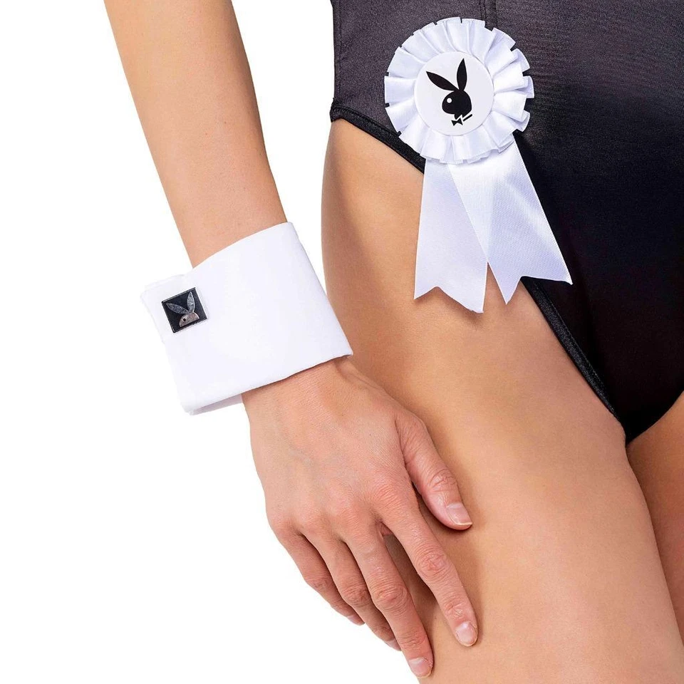 Conjunto de Disfraz de Conejito Playboy Body Orejas Cola Puños Pajarita Rosa PB127 Foto 2 de 4