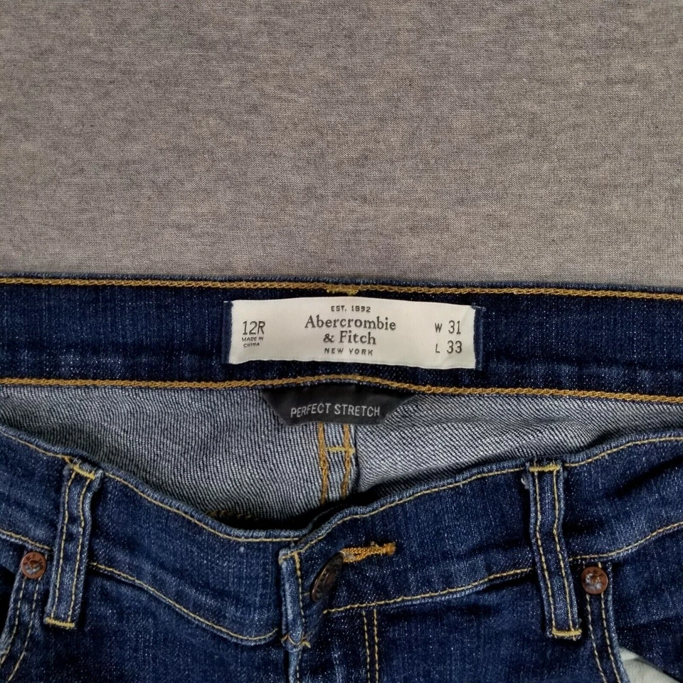 Pantalones de mezclilla Emma Abercrombie & Fitch talla 12 W31 L33 calidad elástica perfecta Y2K BONITOS Foto 4 de 4