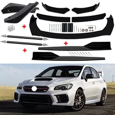 For Subaru WRX STi Front Rear Bumper Lip Spoiler Body Kit Splitter Side Skirt