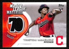 Triston McKenzie Indians 2021 Topps Update #MLM-TM Player Worn Jersey