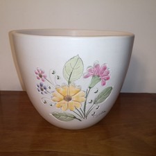 superbe cache-pot vintage - émaux en relief - signé maria - 1960 1970