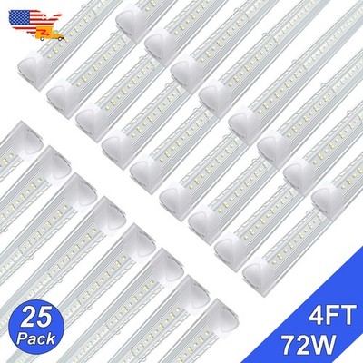 25Pack T8 4Ft Led Tube Light Bulbs 72W 6500K Linkable 4' Led Strip Light Fixture