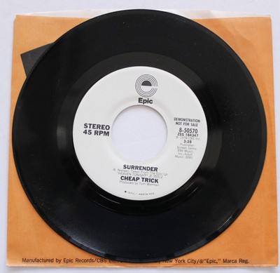 CHEAP TRICK   SURRENDER   DEMO  45 VINYL    VG+