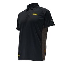 DeWalt Rutland black grey polyester fast-drying PWS button polo shirt