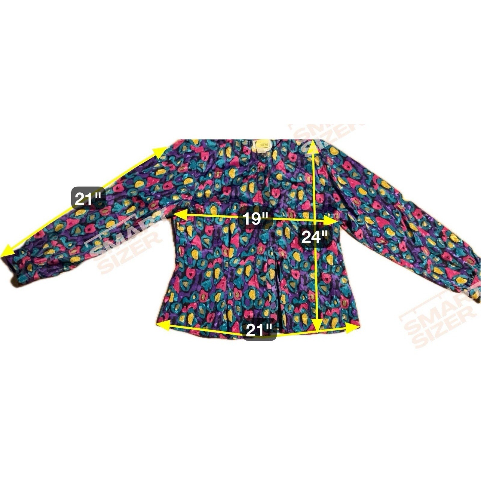 Notations Abstract Leopard Print Blouse, Pink Pur… - image 2