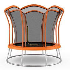 10FT ASTM Certified Recreation Trampoline w/Exclusive Enclosure Net Orange