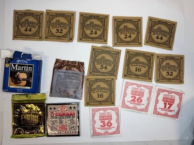 Vintage Guitar String Lot 20+ Ernie Ball Martin D Addario Mixed New Old Stock