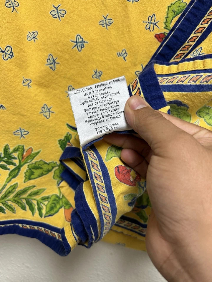 Williams-Sonoma Yellow Bee Floral Table Cloth Rectangle 70x90 - Image 4 of 4