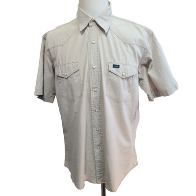 Wrangler Hemd Kurzarm Creme mit Taschen Western Style Größe L