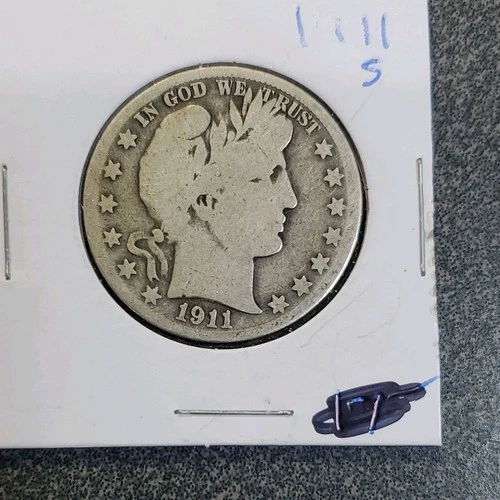 1911 Barber Half Dollar 50C Silver Circulated  0.9 Fine Silver #303