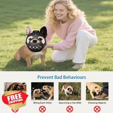 QQLe Short Snout Dog Muzzle, Pug/Frenchie, Breathable Mesh, Adjustable