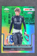 2025 Topps Chrome F1 Kimi Antonelli Green Refractor On The Move RC /99 #185