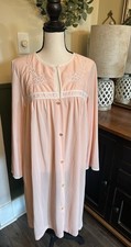 Vtg JC Penney's Womens Size Large Silky Nylon Pink Vintage Robe