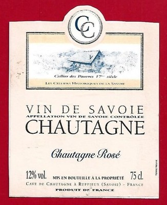 120-77 Etikett Wein aus Savoyen Chautagne Rosé Cave de Chautagne à Ruffieux 73