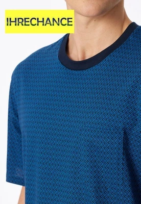SCHIESSER HERREN SCHLAFANZUG KURZ COMFORT SINGLE JERSEY BLAU / DUNKELBLAU 181155 - Bild 1 von 4