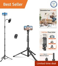 Adjustable 86" Gooseneck Phone Tripod with Remote Control for Vlogging Cooking