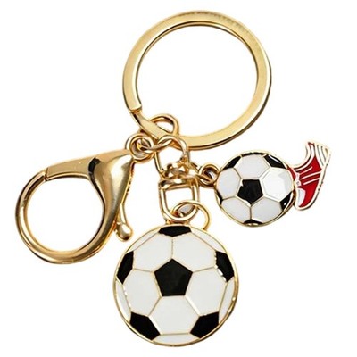 Fußball Schlüsselanhänger 3,14 x 1,18 Zoll - 3D Fußball Design Metall Anhän