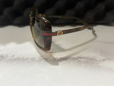Authentic Gucci Women's Oversized Sunglasses Brown Gradient Gold Tone Pre-Owned