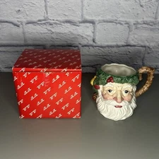 Vintage Fitz and Floyd Santa Coffee Mug Cup Fruit 1991 With Box