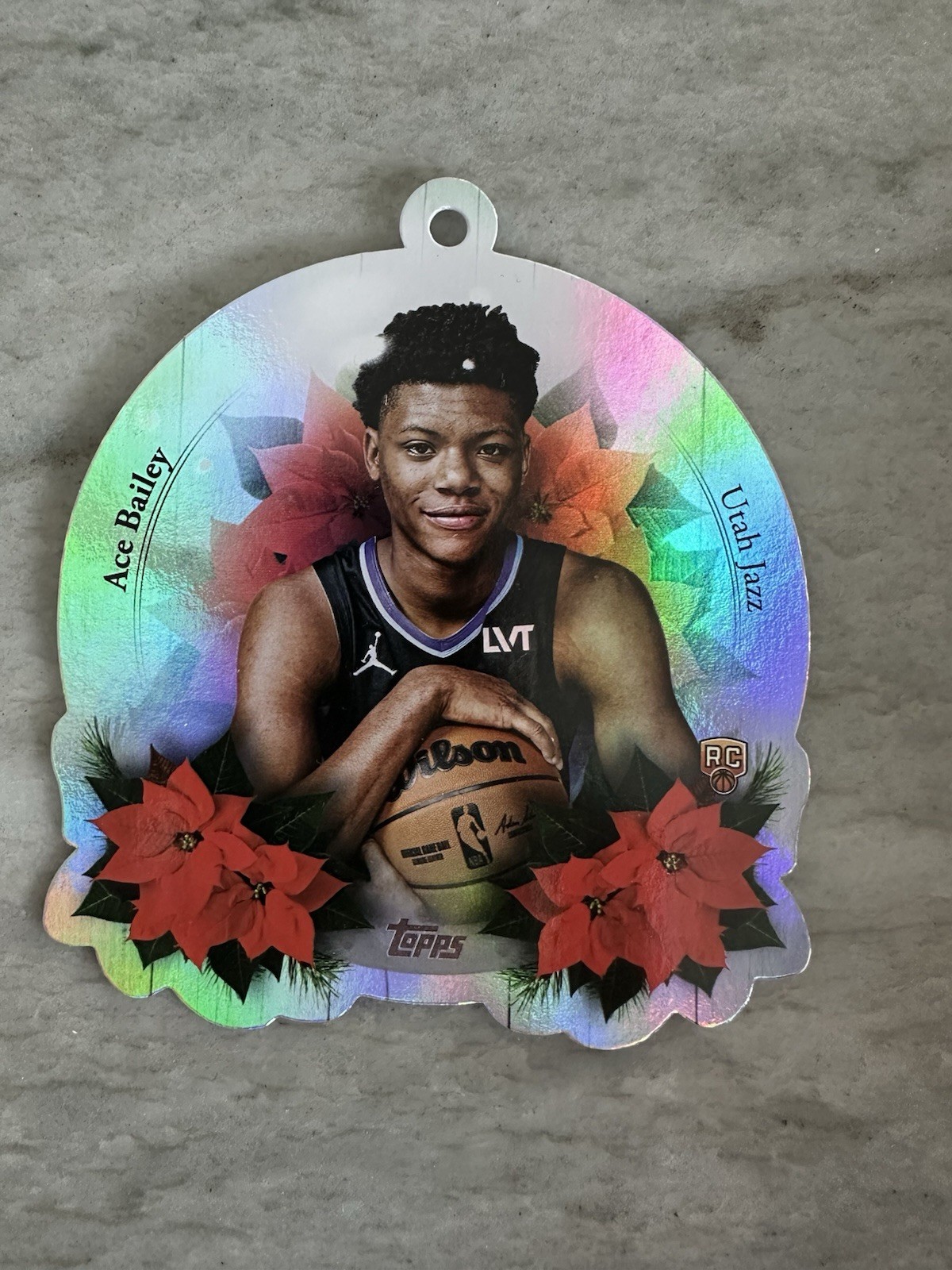 2025 Topps Holiday Mega Basketball Ace Bailey Die-Cut Ornament RC