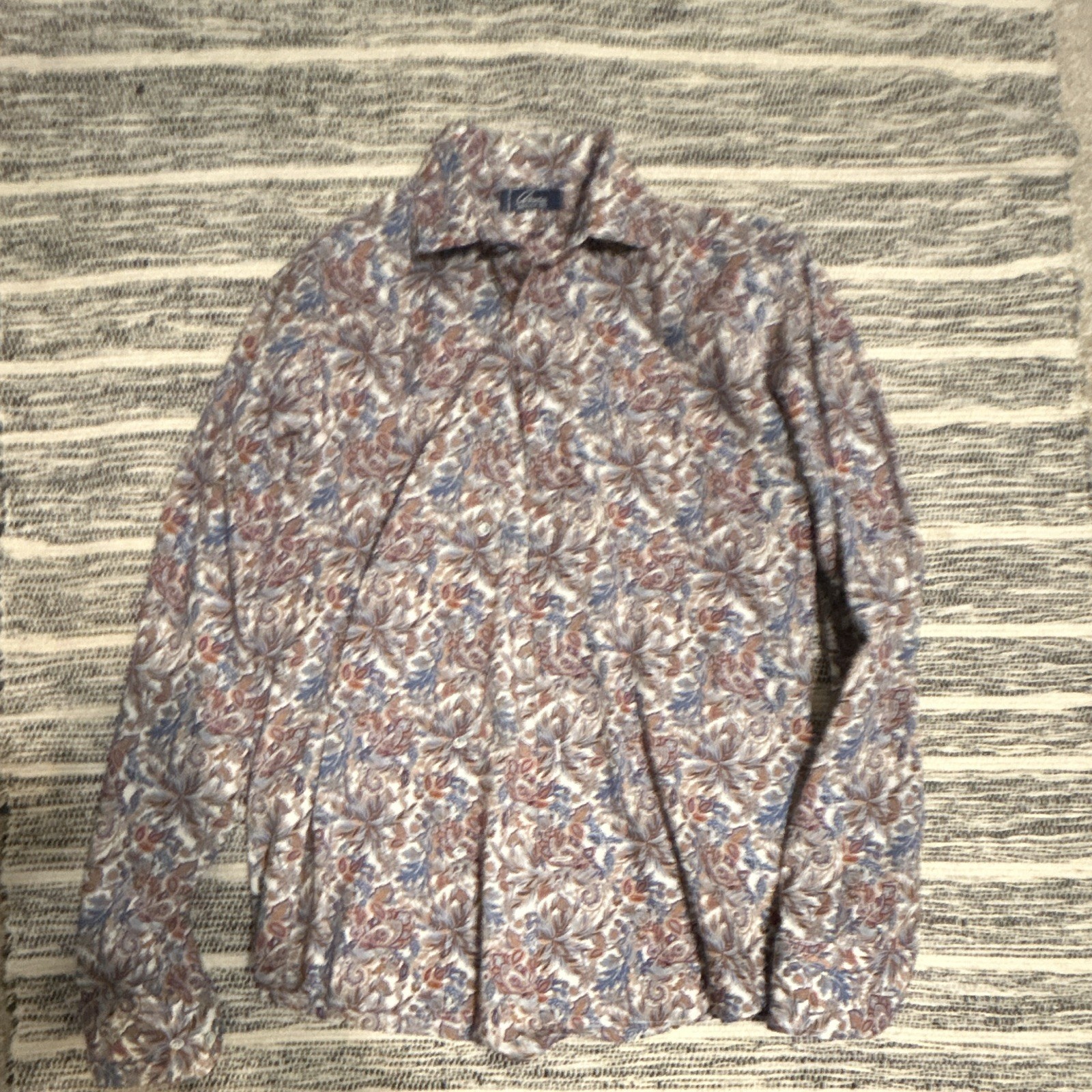 Arnau Barcelona 1930 Men's S Multicolor Floral Cotton Button-Up Shirt