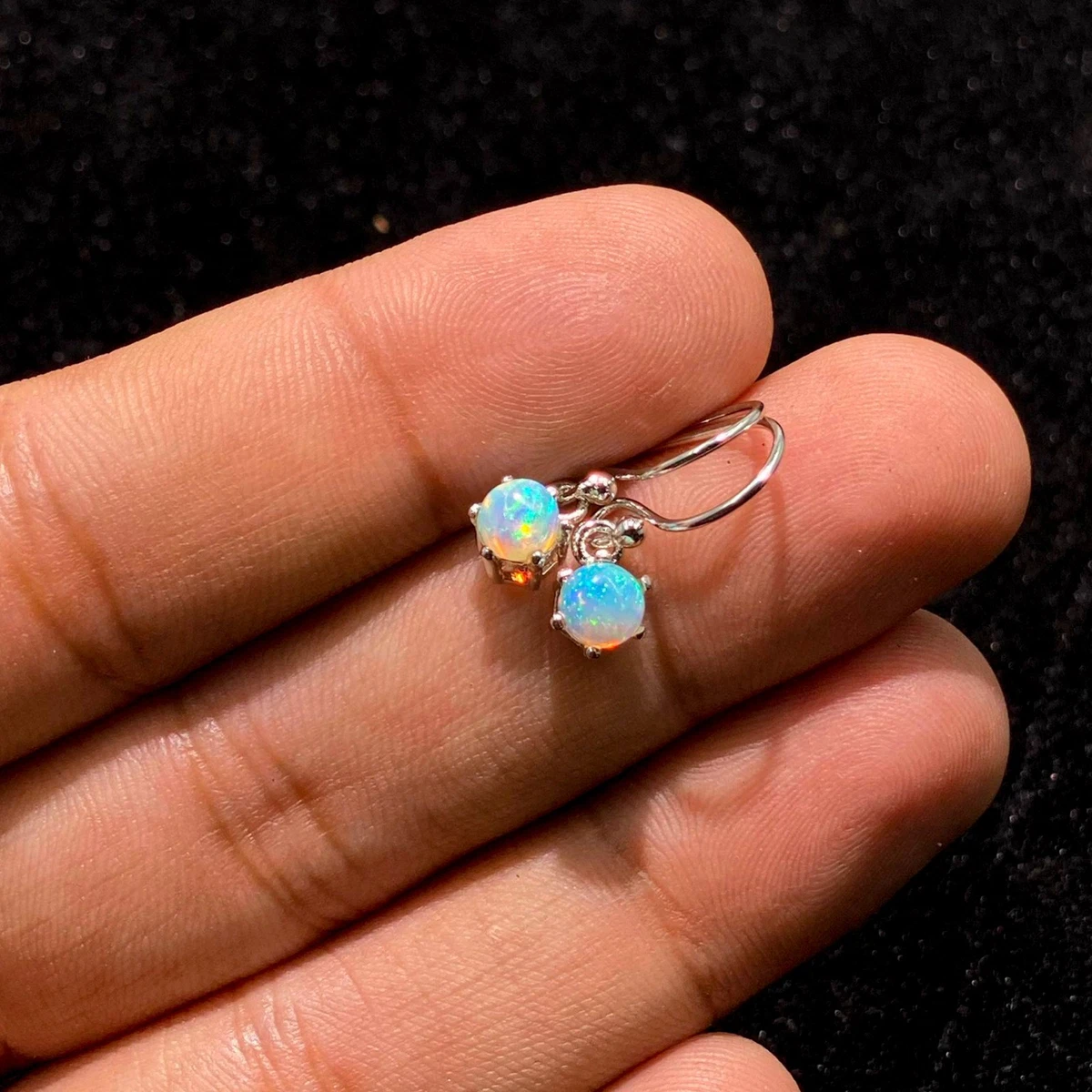 Pendente Rectangolare In Argento Sterling Con Opale