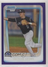 2011 Bowman Draft Chrome Prospects Retail Purple Refractor Trevor Story n7r
