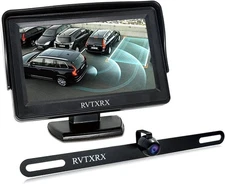 Backup Camera and Monitor System, License Plate Rear View IP68... 