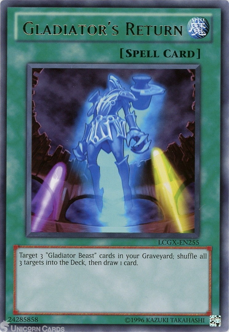 LCGX-EN255 Gladiator's Return Rare UNL Edition Mint YuGiOh Card