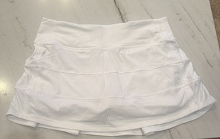 Gonna pantaloncino Lululemon Pace Rival bianco taglia 4