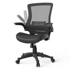 Ergonomic Swivel Mesh Back Computer Desk Office Chair with Flip Up Arms, Lumb...