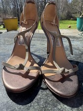Salvatore Ferragamo Women s Metallic Bow T-strap Pump Size 6