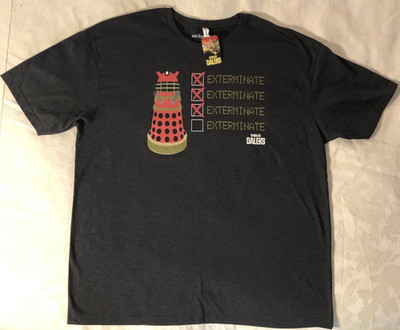 Doctor Dr Who & The DALEKS EXTERMINATE T-Shirt Official License Mens XXL NEW NWT