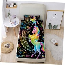 Unicorn Sheets Fitted Sheet 2 Pack Sheets for Kids,Magic Rainbow Twin Unicorn 6