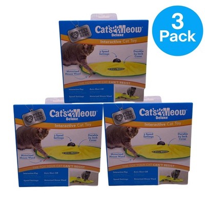Cat's Meow Deluxe Interactive Cat Toy 3 Pack New