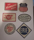Post Cereal Tin Train Logo Signs Metal Vintage 1950s Lot of Six