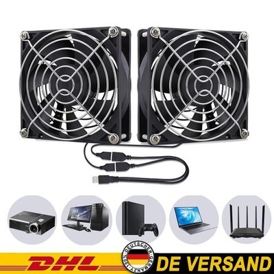 2stk USB Lüfter 140mm 5V Doppel USB PC Ventilator Computer PC Gehäuselüfter DHL