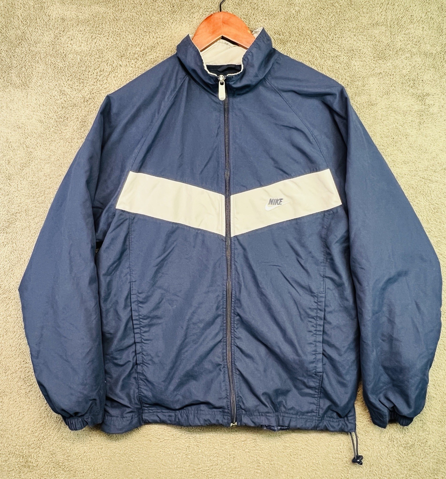 SACAI X NIKE NIKE Giacca a vento classica uomo taglia L grigio navy foderata zip intera comoda