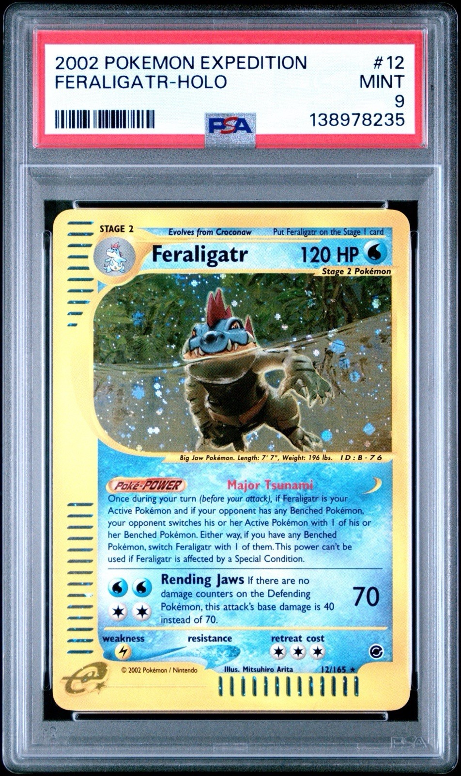 Feraligatr 12/165 Holo 2002 Pokemon Expedition PSA 9