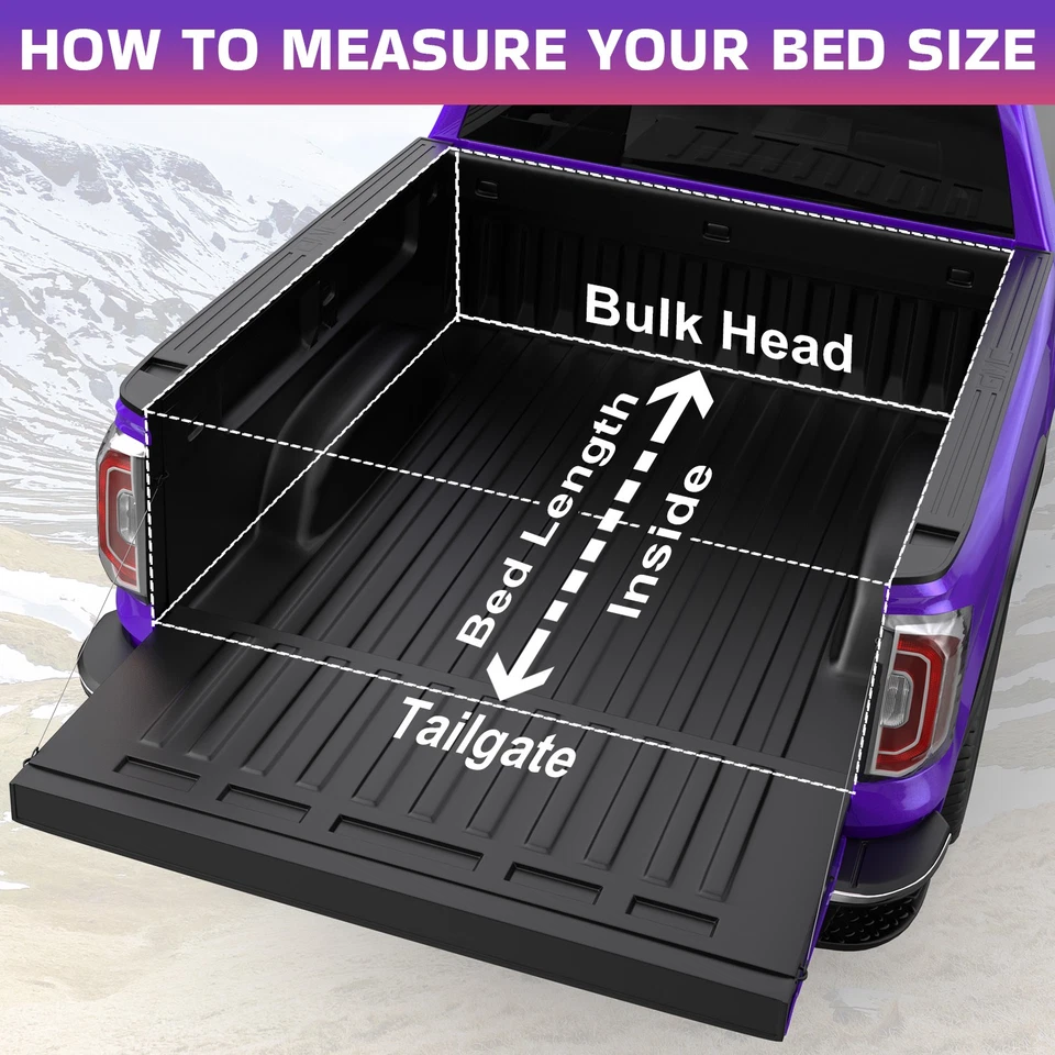 6.5FT 4-Fold FPR Hard Truck Bed Tonneau Cover For 16-24 Nissan Titan XD - Imagem 2 de 4